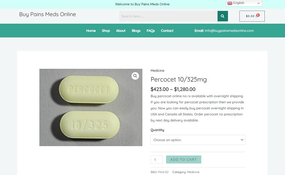 Top 5 places to buy Percocet online no prescription